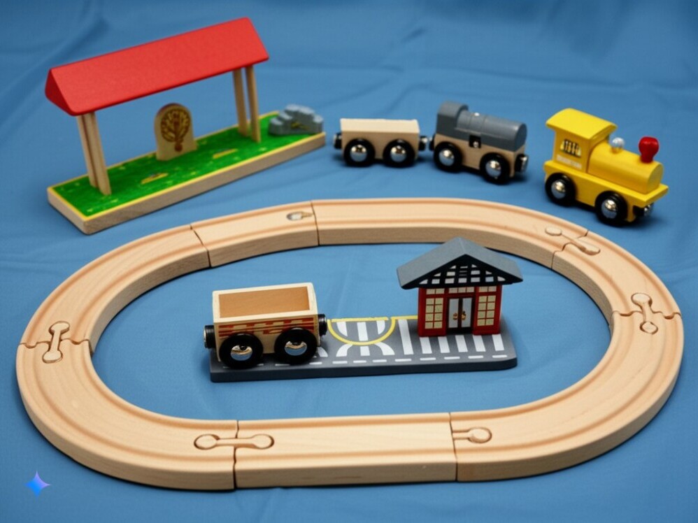wooden train set