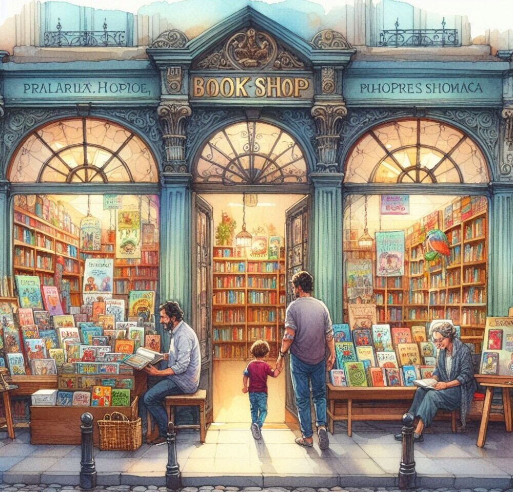 A bookshop with special books displayed outside