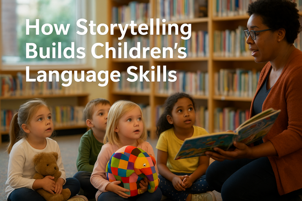 Children listening attentively at a library story time.